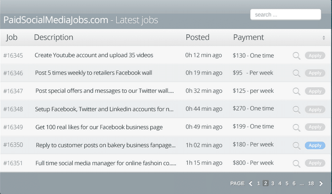 payingsocialmediajobs opdrachten voorbeeld.